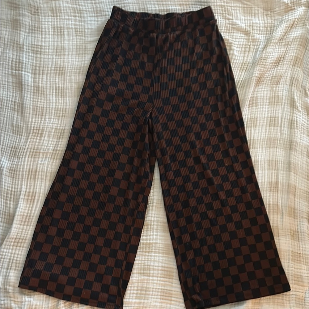 Dressed in Lala - Lex Ribbed Checkerboard Playsuit in Black + Mocha